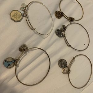 Set of five Alex and ani bracelets